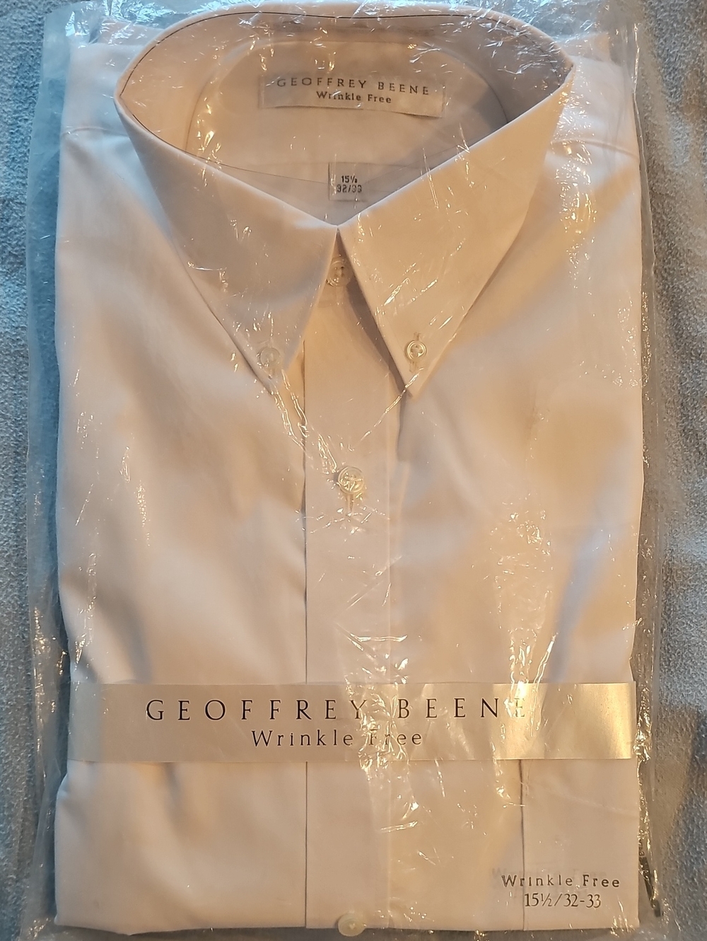 Geoffrey Beene Men's White Button-Down Wrinkle-Free Dress Shirt